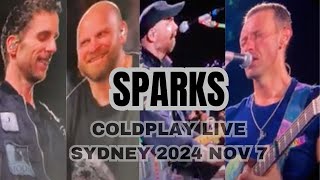 COLDPLAY LIVE  SPARKS  SYDNEY ACCOR ARENA  NOVEMBER 7  2024 [upl. by Akamaozu439]