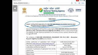 DHR ICMR NON MEDICAL JRF FOR PHD  Biomedical Research Eligibility Test 2024 Application [upl. by Appleton481]