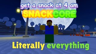 How to get literally everything in Get a snack at 4am SnackCore [upl. by Riebling]