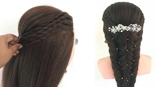 Outstanding bridal hairstyle for long hair  fishtail hairstyle [upl. by Espy]