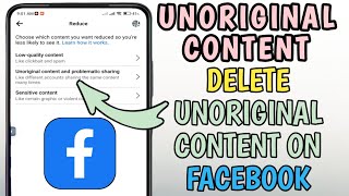 how to remove unoriginal content and Problematic Sharing on Facebook  unoriginal content facebook [upl. by Filipe]