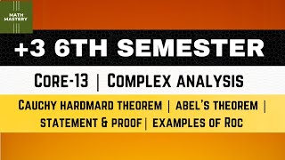 Lect10  State and Proof  Cauchy Hardmard Theorem  Abels Theorem [upl. by Elyad]