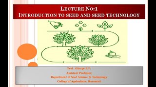 Lecture No 1 Introduction to Seed and Seed Technology [upl. by Undine]