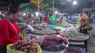 NAT MARKET IN BATTAMBANG AT NIGHTផ្សារណាត់ក្នុងខេត្តបាត់ដំបង [upl. by Auhel]