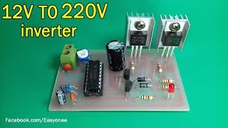 How to make inverter 12V To 220V using TL494  Mosfet z44 [upl. by Ailaza]