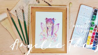 ANGELIC FACES Watercolor portraitThe way to draw a fairylike little girl [upl. by Suzan884]