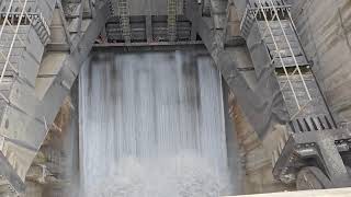 Opening Dam Spillway Radial Gate  Sediments Flushing [upl. by Obola]