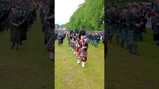 80 Year Old drummajor leads massed pipesanddrums marchingbands at 2024 Oldmeldrum Games shorts [upl. by Lynnelle]