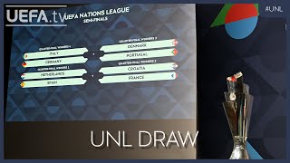 UEFA Nations League DRAW  202425 Knockout Stage and PlayOffs [upl. by Alyahs]