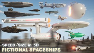 SPEEDSIZE COMPARISON 3D  Fictional SPACESHIPS 🛸 [upl. by Attezi]