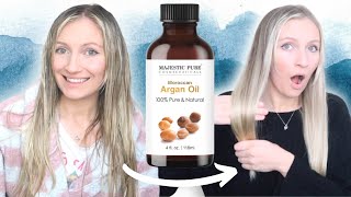 I LEFT ARGAN OIL ON MY HAIR OVERNIGHT CHECK OUT THESE RESULTS  BENEFITS OF ARGAN OIL FOR HAIR [upl. by Ahseetal85]