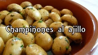 Cocina fácil  Champiñones al ajillo  Garlic mushrooms [upl. by Aseena]