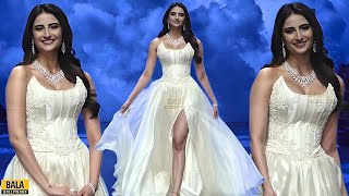 Palak Tiwari Walks The Ramp In Off White Thighs Slit Outfit at Bombay Times Fashion Week 2024 [upl. by Hetty]