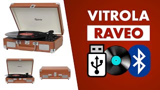 VITROLA RAVEO  SONETTO CHOROME  UNBOXING  REVIEW  COMO USAR O DISCO [upl. by Dlaniger]