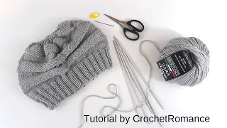 Cappello ai ferri a righe con gioco di ferri o ferri circolari Tutorial by CrochetRomance [upl. by Aidnyl]