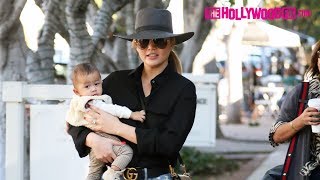 Chrissy Teigen Takes Her New Baby Boy Miles Out On A Shopping Trip To Melrose Place 112618 [upl. by Lemieux210]