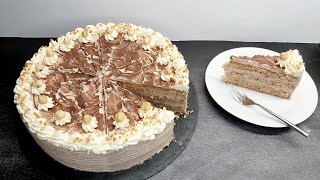 Nusscreme Torte Nusstorte Buttercreme klassisch wie vom Konditor [upl. by Selrahcnhoj]