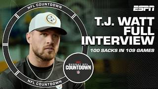 TJ Watt on following in Reggie Whites defensive footsteps and more 🏈 INTERVIEW  NFL Countdown [upl. by Nasaj]