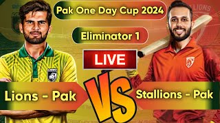 🔴LIVE  Stallions vs Lions live match I LIO vs STA Eliminator 1 PAK One Day Cup 2024 [upl. by Riggall680]