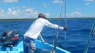 Bayahibe Fishing Centre Dominican Republic Captain Pepe Giant Wahoo Caught By Hand Line [upl. by Acined]