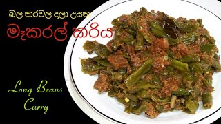 මේ විදිහට මෑකරල් කාලා තියෙනවාදMekaral curry  Long beans curry [upl. by Dahl]