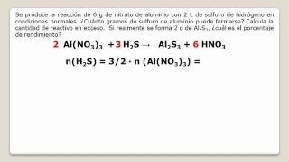 problema resuelto de reactivo limitante y rendimiento [upl. by Auhel]