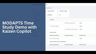 Kaizen Copilot MODAPTS Module Demo Time Study in Under 30 Minutes [upl. by Eikram]