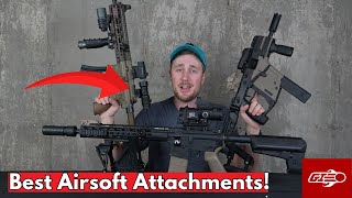 BEST Airsoft ATTACHMENTS and ACCESSORIES CQB Standard and DMR Builds Airsoft GI [upl. by Fedora]