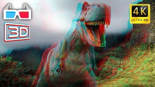 ANAGLYPH 3D video  Roller coaster dinosaur trex video for 3D GLASSES RED CYAN  5 [upl. by Sokem]