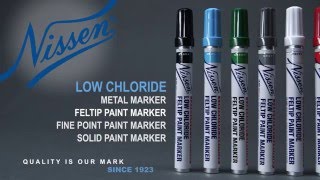 Low Chloride Metal Paint Markers Nissen Markers [upl. by Kcirtap2]