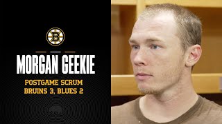 Geekie Reacts After Scoring to Start Bruins Comeback in St Louis [upl. by Gracia]