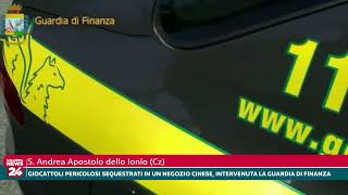 S Andrea Apostolo dello Ionio Giocattoli pericolosi sequestrati in un negozio cinese dalla GdF [upl. by Myles]