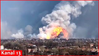 Thousands of tons of Belarusian missiles explode destroyed in huge depot that Ukraine hit in Russia [upl. by Shana]