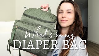 WHATS IN MY DIAPER BAG  minimalist newborn baby first time mom [upl. by Freytag247]