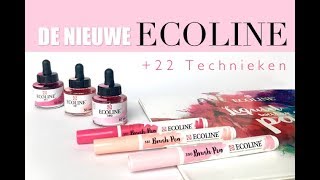 22 Technieken met de de NIEUWE Ecoline Pipet potjes en Brushpennen [upl. by Ydok]