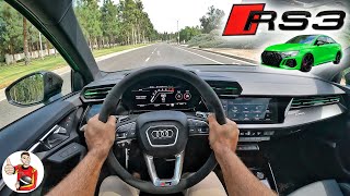 The 2022 Audi RS3 is Half the Cylinders but Equal the Fun of an R8 POV Drive Review [upl. by Durkee640]