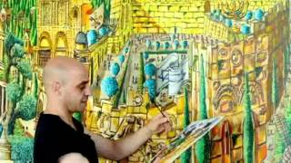 Naive paintings photos of Jerusalem city art by raphael perez [upl. by Doowle]