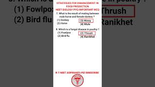 Strategies for enhancement in food production mcq neet2025 neetpyq ncert biology viral shorts [upl. by Messab26]