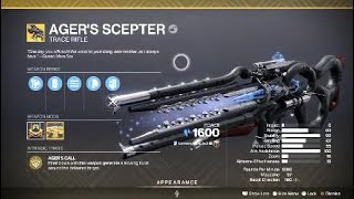 Agers Scepter Exotic Weapon amp Catalyst – Destiny 2 [upl. by Abba]