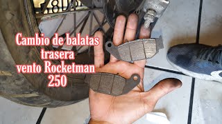 cambio de balatas traseras vento rocketman 250 [upl. by Ryter]