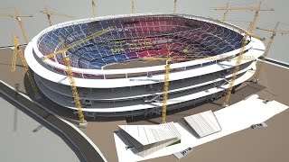 NEW CAMP NOU  Phased construction while continuing to play matches [upl. by Eihpos]