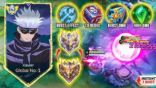 NEW META XAVIER MOST POWERFUL BUILD 😱  XAVIER BUILD AND EMBLEM 2024  MLBB [upl. by Adnawad]