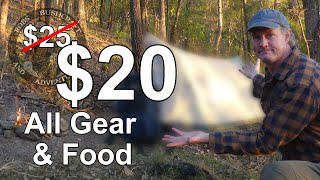 25 Camping Challenge  All Camping Gear and Food Under 20 [upl. by Ennovoj]