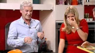 Phil Vickery burps on This Morning  Phil amp Holly cant stop laughing  31st October 2011 [upl. by Madlin845]