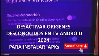 Instalar aplicaciones orígenes desconocidas en Google TV BOX ANDROID INSTALAR APK [upl. by Yniattirb]