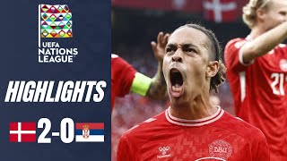 Denmark vs Serbia 20 Highlights UEFA Nations League 202425 [upl. by Htebi]