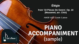 Pièces De Genre Op10 V Élégie Massenet arr Chin  Piano Accompaniment sample [upl. by Thetis]