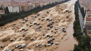 EXTREME RAINFALL CAUSES MASSIVE FLOODS IN MÁLAGA SPAIN [upl. by Occor]