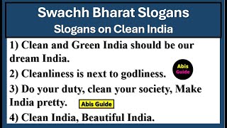 Swachh Bharat slogans in English  Clean India slogans in English  Slogan writing on clean India [upl. by Enomahs]