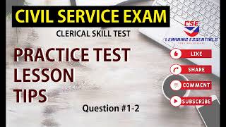 CSE PRACTICE TEST CLERICAL ABILITY QUESTION 12 [upl. by Ailimac]